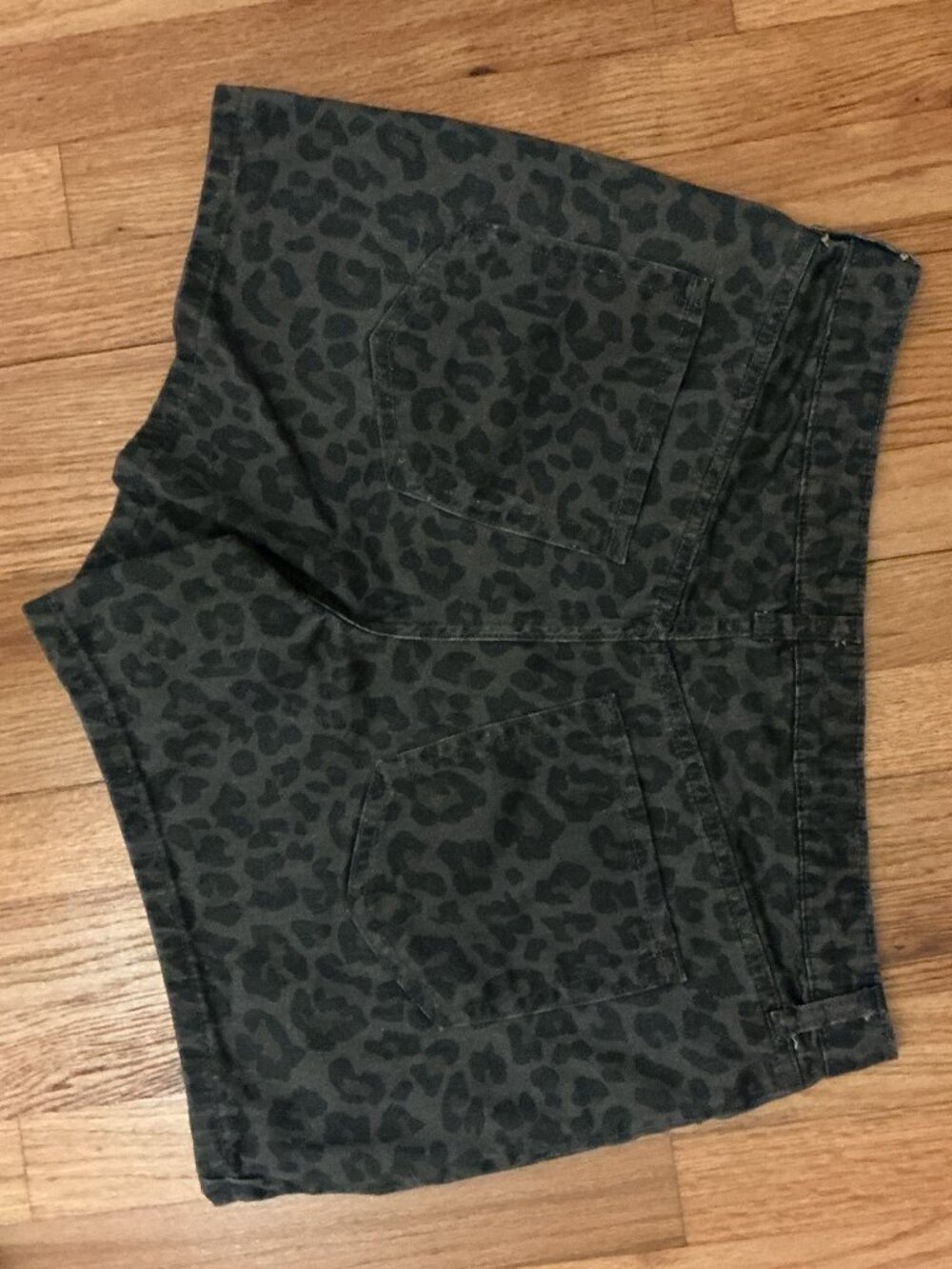 Leopard Print Denim Shorts
